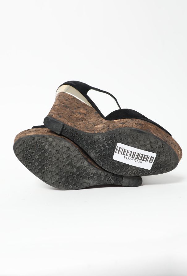 Gucci Early 2000s Suede Cork Wedges - 7