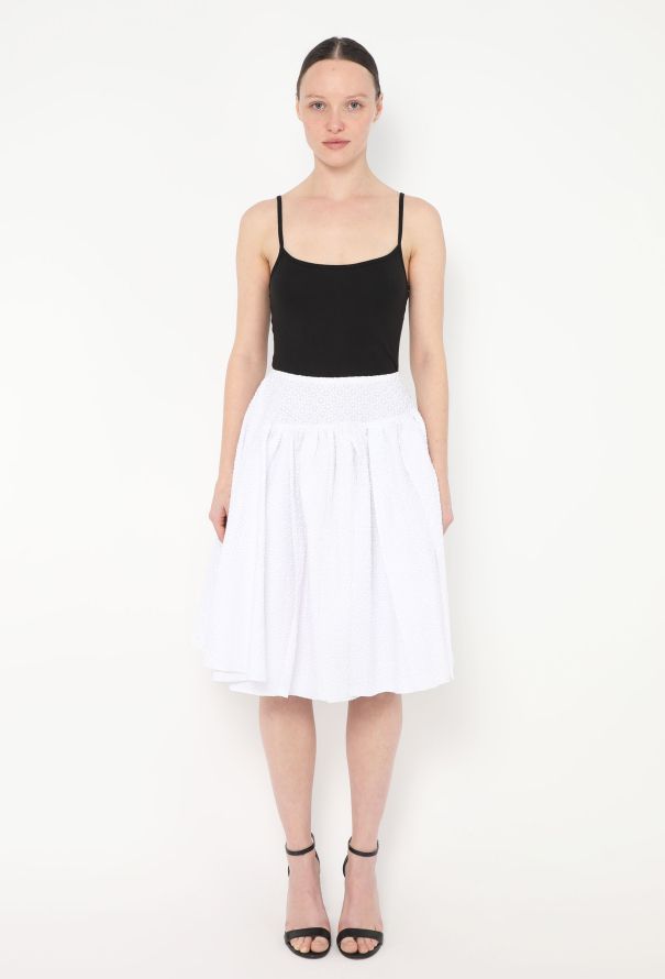 Alaïa Piqué Pleated Skater Skirt - 3