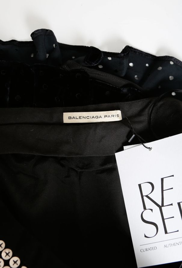 Balenciaga 2009 Sequin Cut-Out Velvet Skirt - 4