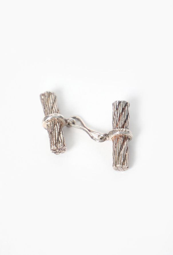 Hermès Vintage Silver Rope Cufflinks - 5