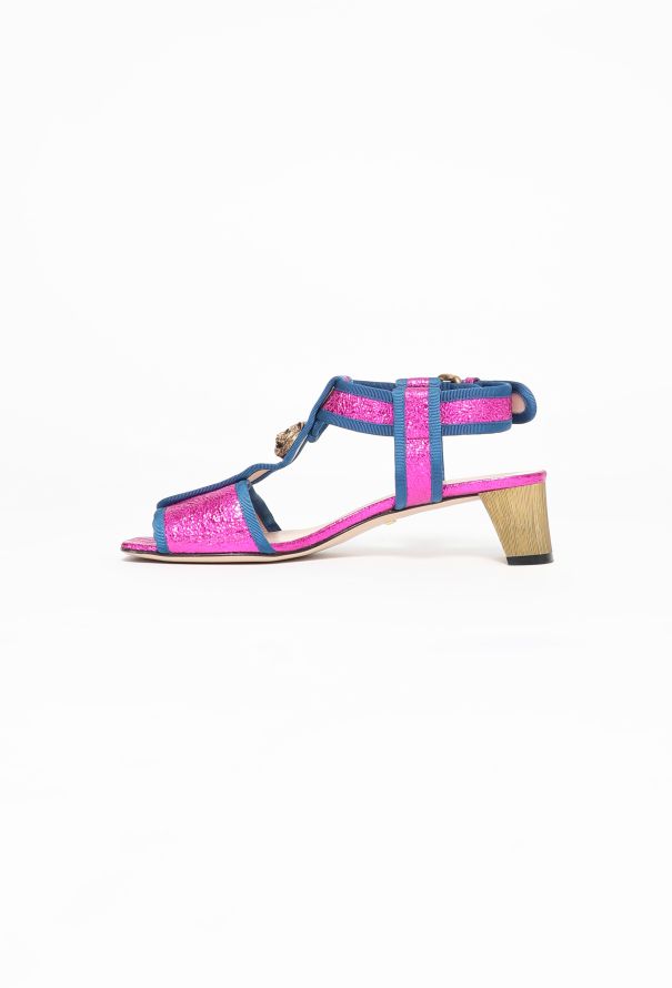 Gucci Metallic Panther Sandals - 4