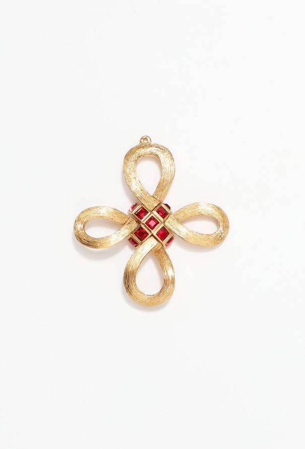 Saint Laurent RARE Vintage Stone Embellished Pendant - 1