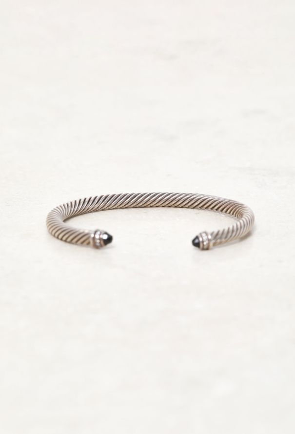 David Yurman Sterling Silver, Diamond & Onyx Classic Cable Bracelet - 2