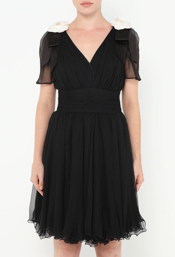 Gathered Chiffon Camélia Dress - 2