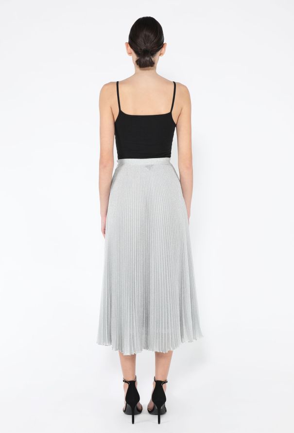 Prada 2021 Pleated Lamé Skirt - 4