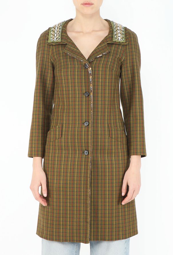 Prada F/W 2004 Embellished Trim Coat - 2