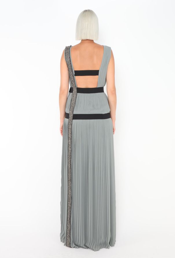 Alberta Ferretti Pleated Strass Gown - 3