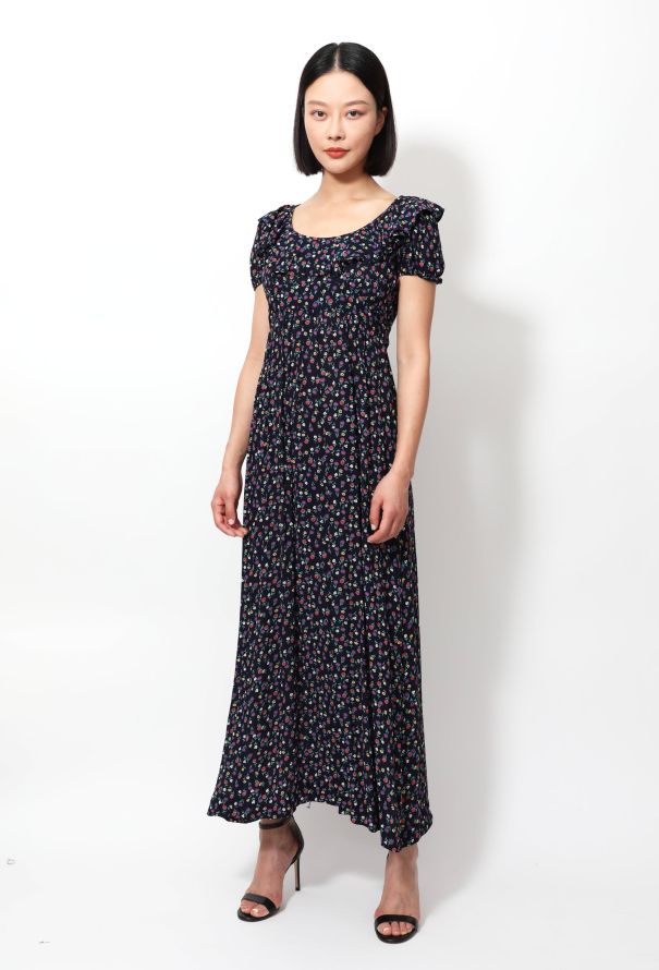 Exquisite Vintage Floral Print Dress - 4