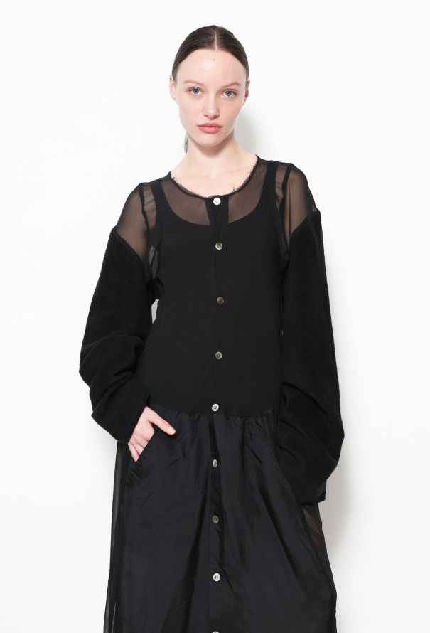 Comme des Garçons 1992 Buttoned Up Semi Sheer Dress - 4