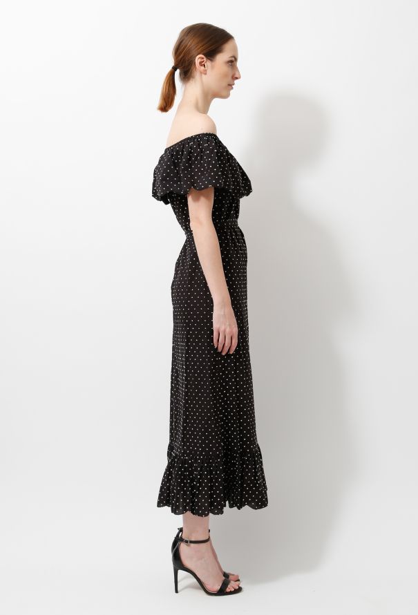 Polkadot Ruffled Cotton Dress - 3