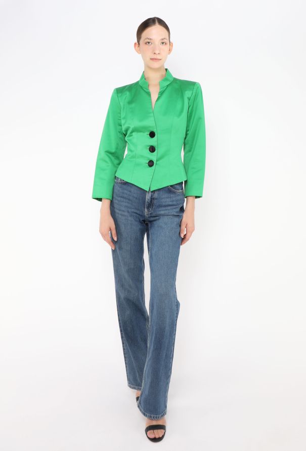 Saint Laurent 1992 Buttoned Satin Blazer - 3