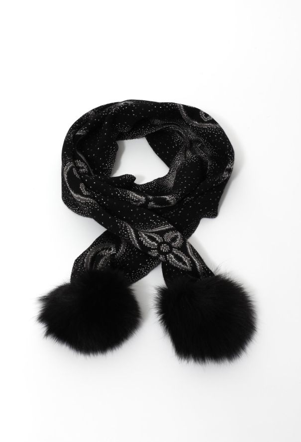 Louis Vuitton Monogram Cashmere Fur Trim Scarf - 3