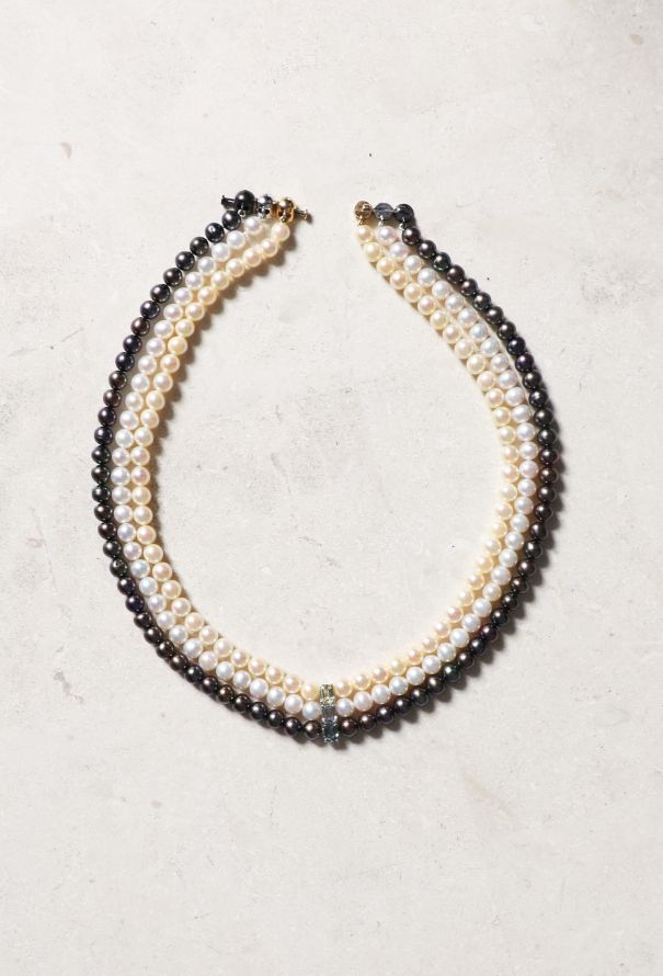 Vintage Fine Jewelry STUNNING Layered Row Pearl Necklace - 2