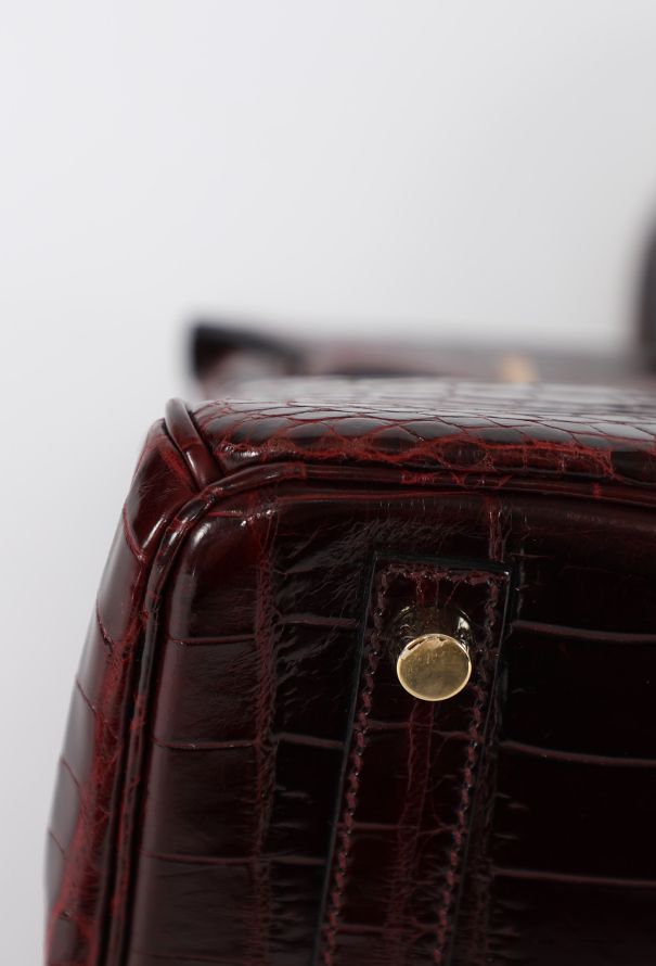 Hermès Exquisite Shiny Bordeaux Niloticus Birkin 30 - 12