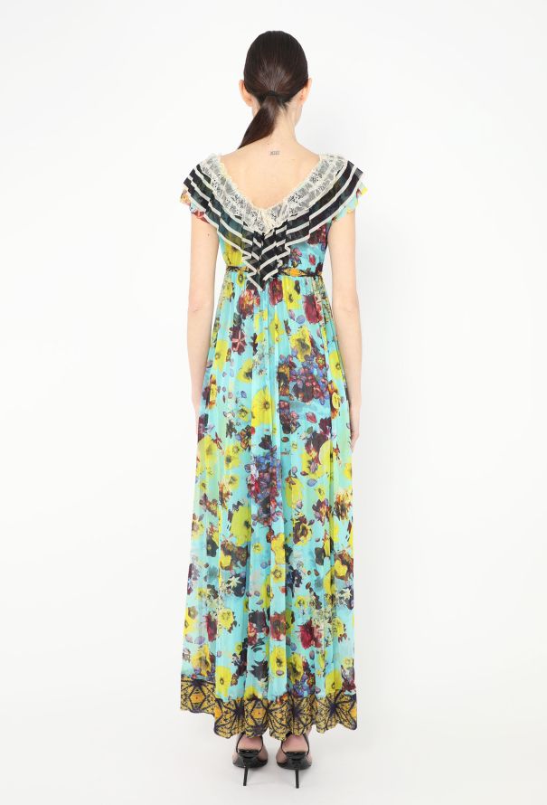 Jean Paul Gaultier Floral Lace Trim Maxi Dress - 5