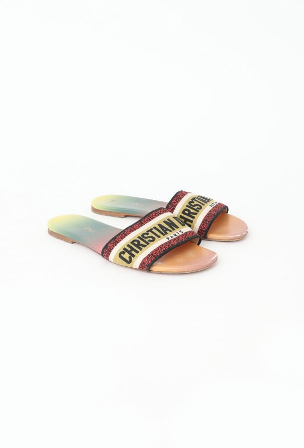 Christian Dior Embroidered Dway Slides - 2