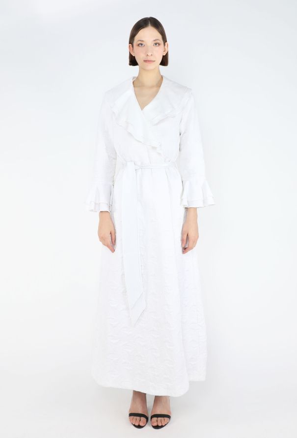 Dior Vintage Ruffled Jacquard Night Gown - 3