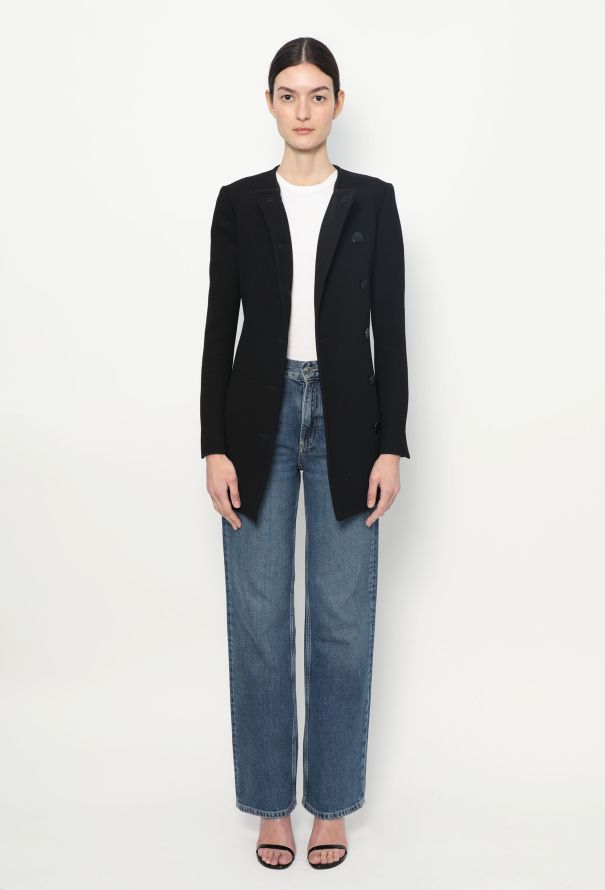 Céline F/W 2010 Leather Trim Peacoat - 3