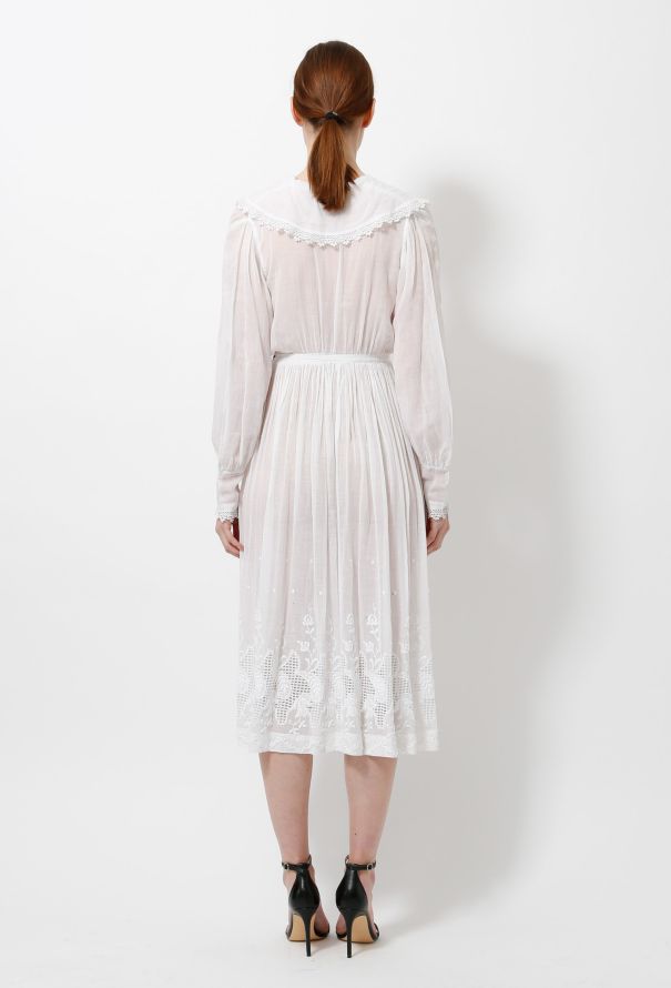 Cotton Lace Embroidered Dress - 5
