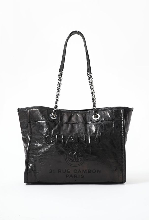 Chanel Patent Small Deauville Tote Bag - 1