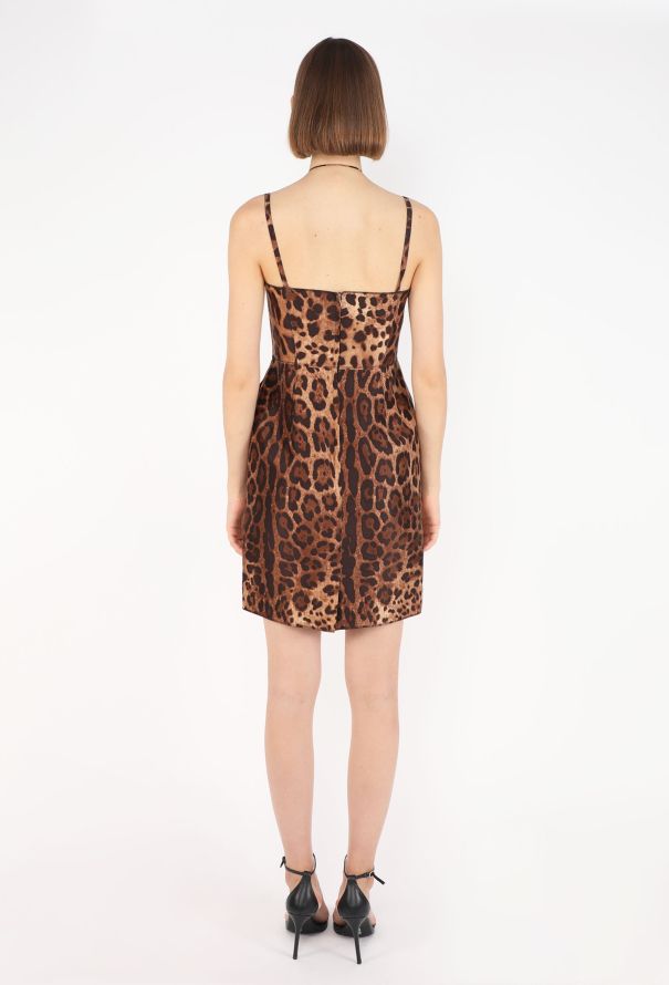Dolce & Gabbana Leopard Silk Bustier Dress, Early 2000s - 5