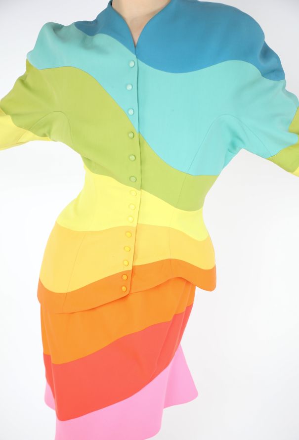 Thierry Mugler Rainbow Hourglass Ensemble, S/S 1990 - 7