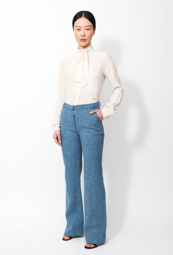 House Of Holland Herringbone Wool Trousers - 1