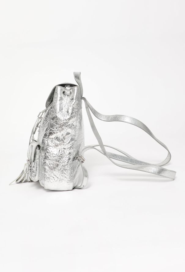 Saint Laurent Metallic Silver Venice Backpack - 6