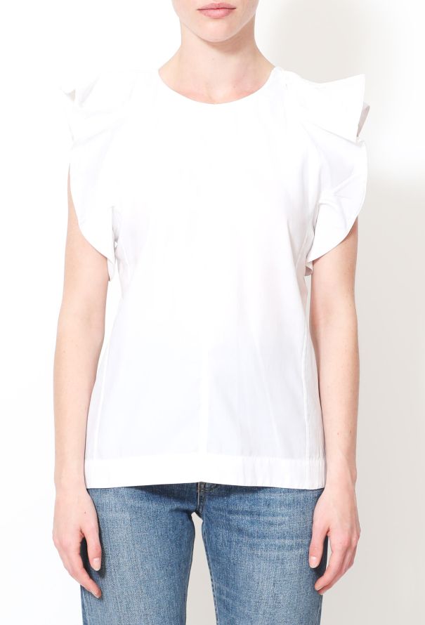 Céline Ruffled Cap Sleeve Top - 1