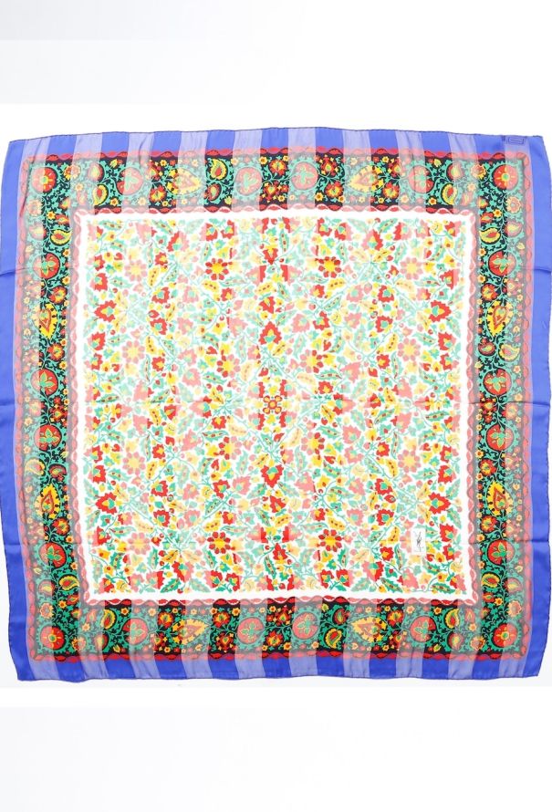 Saint Laurent Vintage Floral Print Scarf - 2