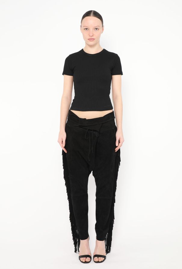 Balmain S/S 2008 Suede Fringe Harem Pants - 3