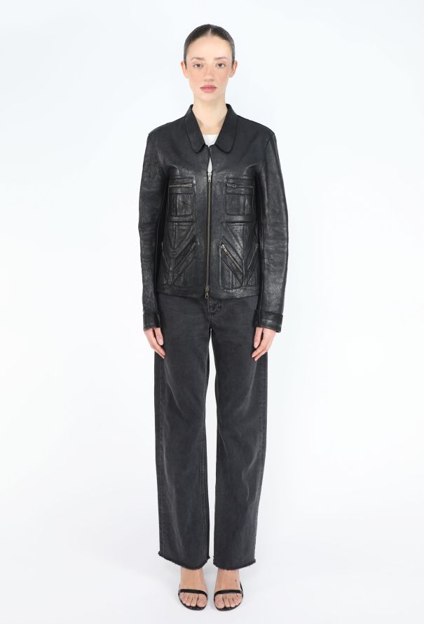 Balenciaga Le Dix F/W 2000 Leather Zip Jacket - 4