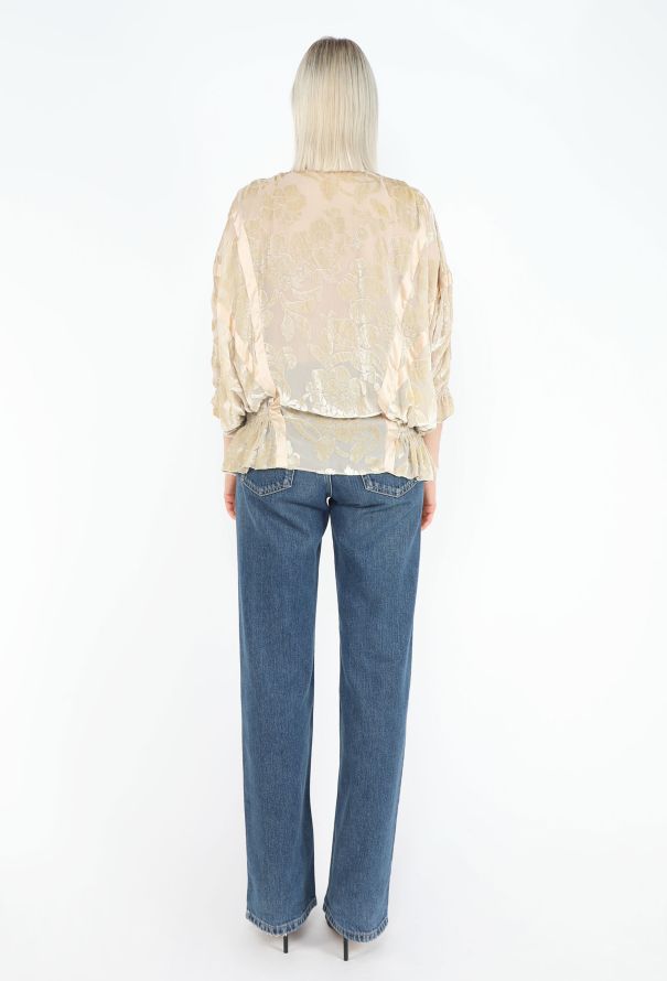 John Galliano Dévoré Velvet Silk Blouse - 5