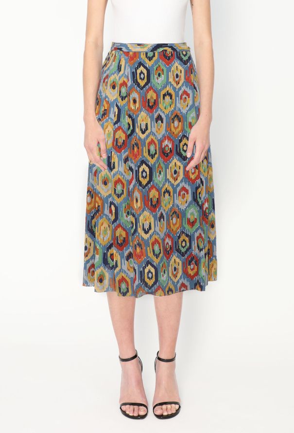 Saint Laurent Early '70s Ikat Wrap Skirt - 2