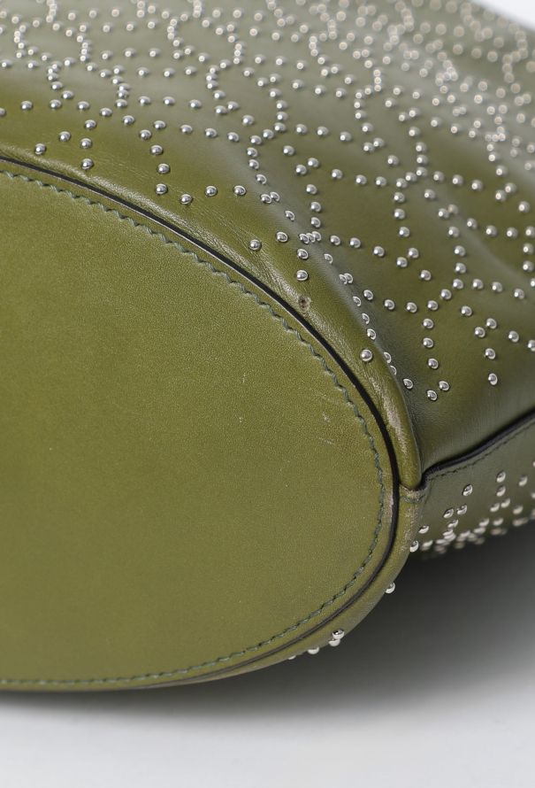 Alaïa Green Studded Medium Tote Bag - 10