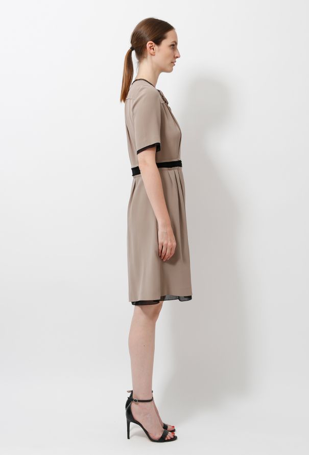 Chloé 2006 Ruffled Trimmed Silk Dress - 3