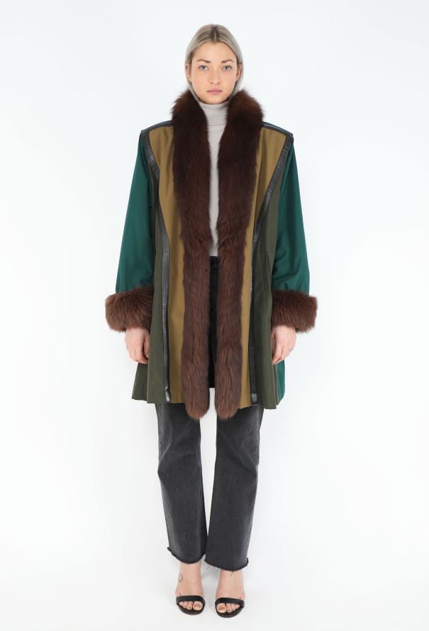 Saint Laurent '80s Tonal Shearling Coat-Lined Fur Coat - 2