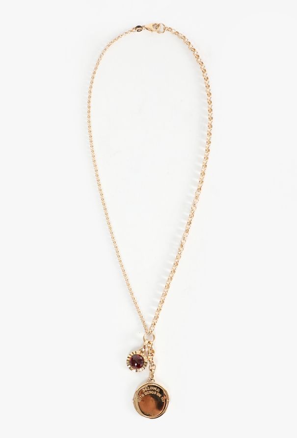 Modern Fine Jewelry FoundRae 18K Yellow Gold, Diamond & Garnet Belcher Necklace - 5