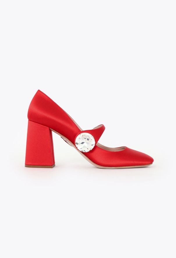 Miu Miu Pre-Fall 2019 Embellished Satin Pumps - 1