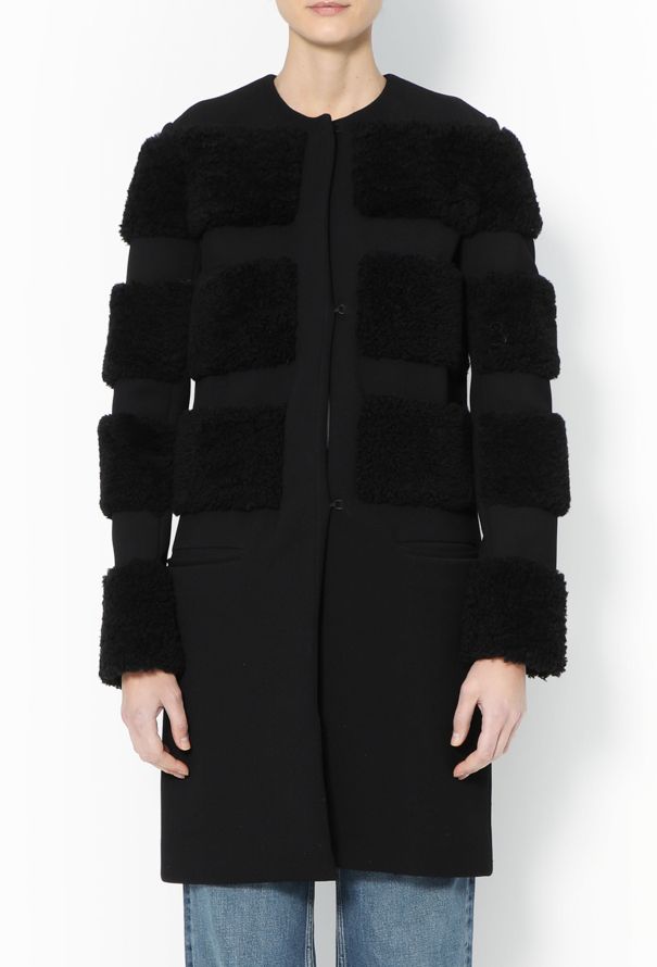 Céline Pre-Fall 2010 Black Shearling Coat - 4