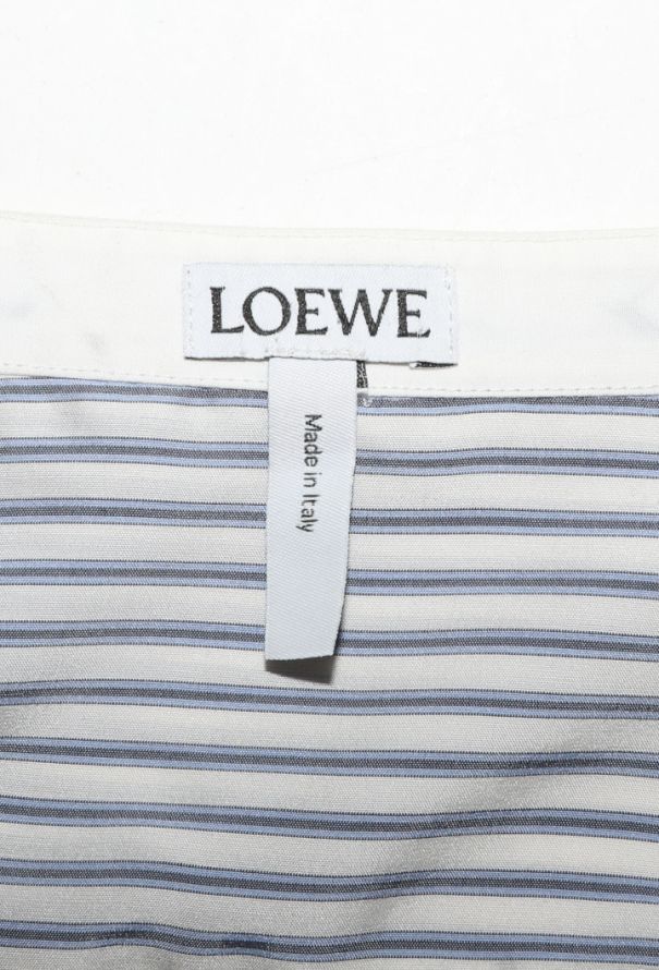 Loewe Silk Pinstripe Bib Shirt - 7