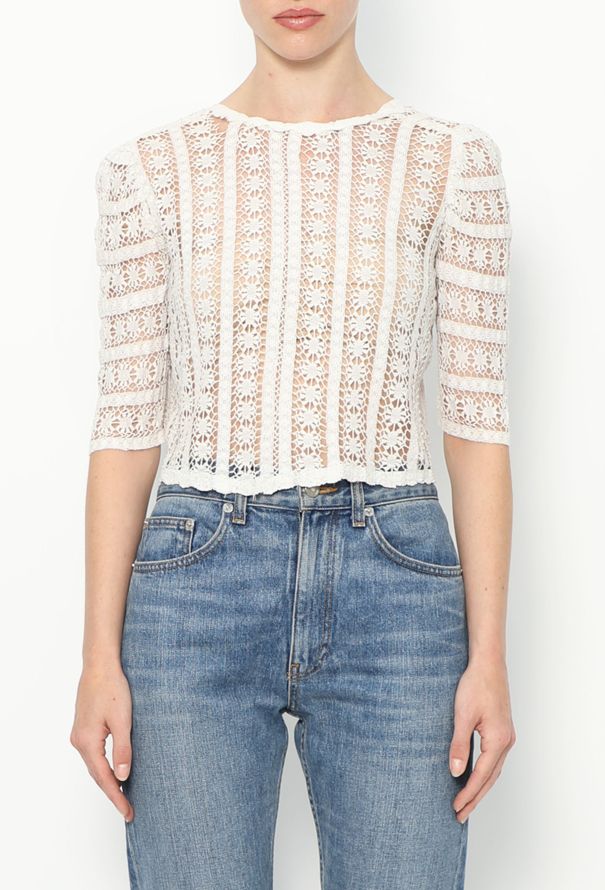 Antique 1920s Crochet Cotton Top - 1