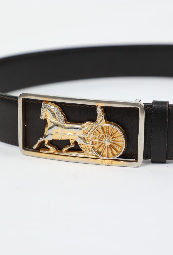 Céline Vintage Calèche Black Leather Belt - 3