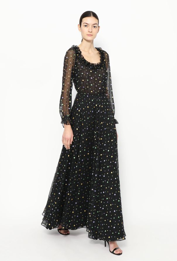 Louis Feraud '70s Ruffled Organza Dress - 1