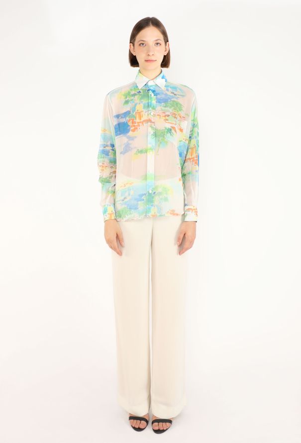 Céline Beach Printed Silk Blouse, 2022 - 3
