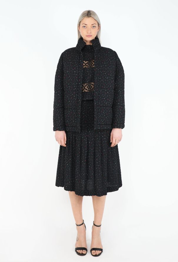 Chloé RARE Fall 1996 Printed Lace Dress Ensemble - 2