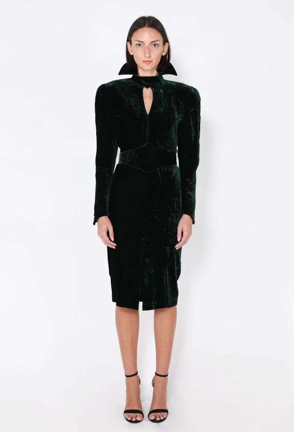 Thierry Mugler Velvet Dramatic Collar Dress, F/W 1986 - 1