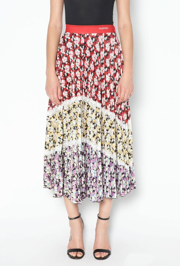 Valentino Resort 2019 Lace Trim Pleated Skirt - 3