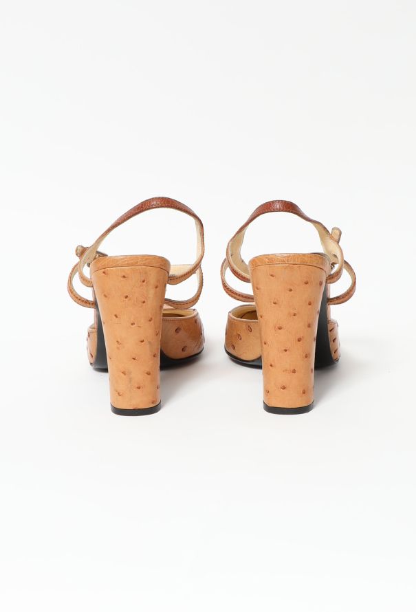 Prada S/S 2000 Ostrich Sandals - 5