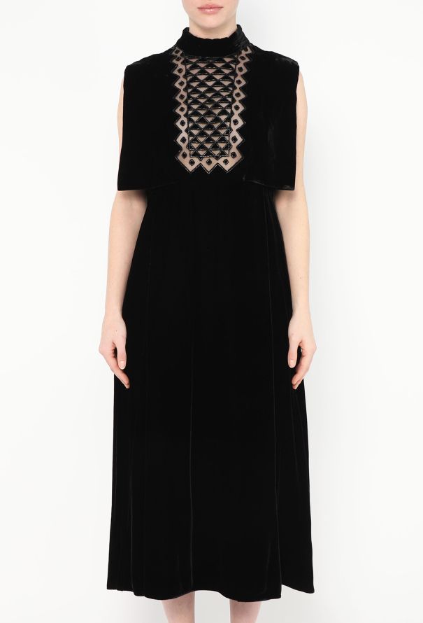 Valentino F/W 2015 Velvet Capelet Dress - 3